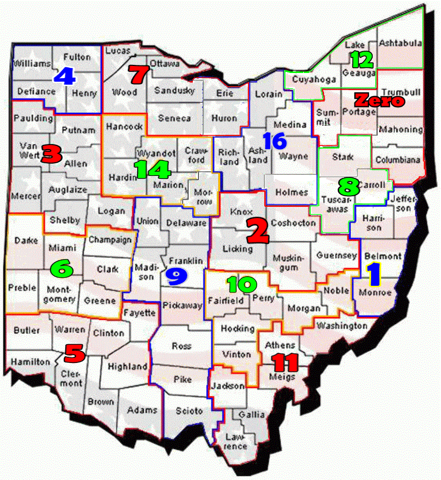 ABATE of Ohio Region Map