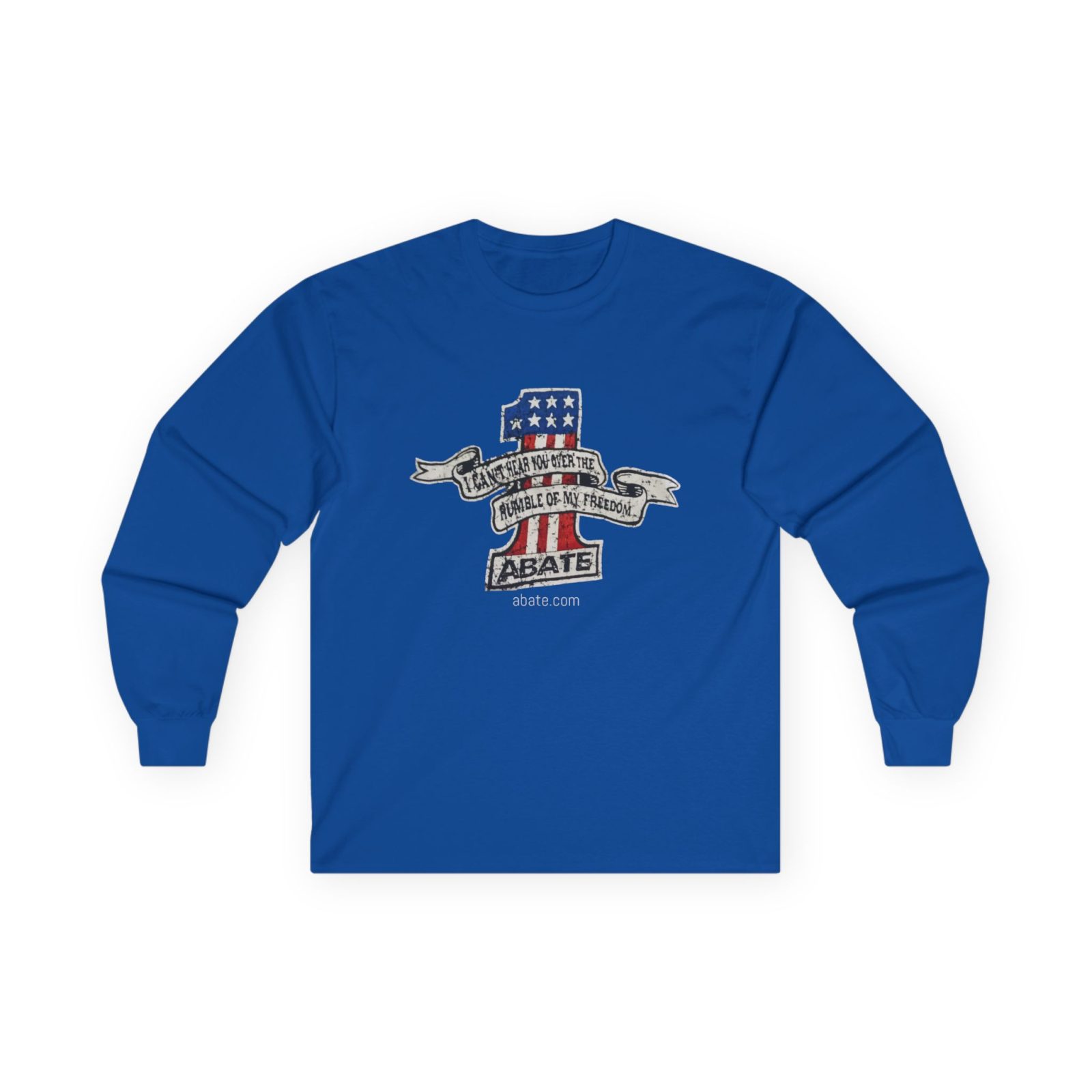 ABATE Motorcycle Freedom Long Sleeve Tee — American Flag Shield Design - Image 7