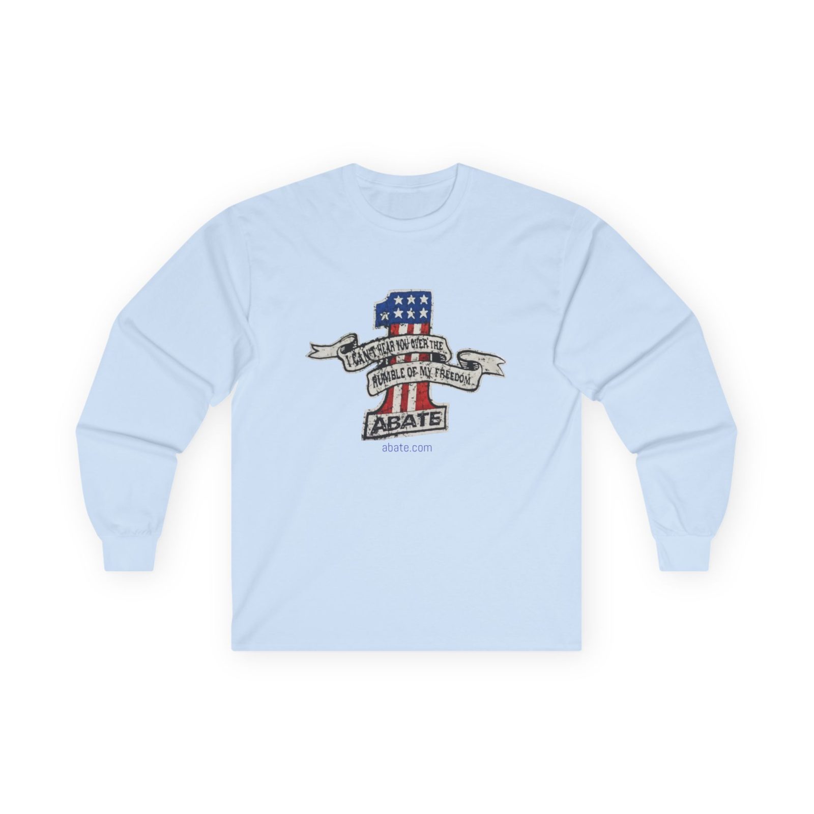 ABATE Motorcycle Freedom Long Sleeve Tee — American Flag Shield Design - Image 4