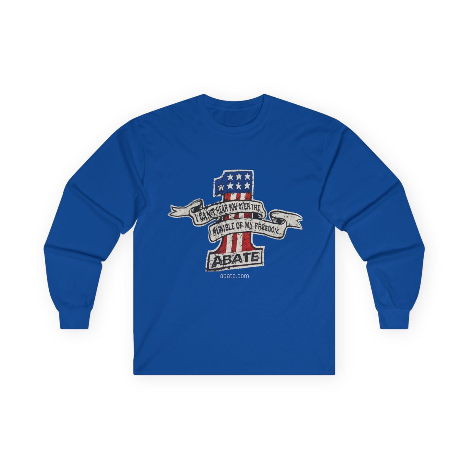ABATE Motorcycle Freedom Long Sleeve Tee — American Flag Shield Design - Image 7